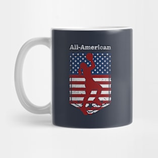 Patriotic All-American Basketball Vintage Distressed Mug